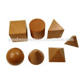 Juguetes educativos de madera promocionales 7pcs beechwood 3D Geometry Box Set